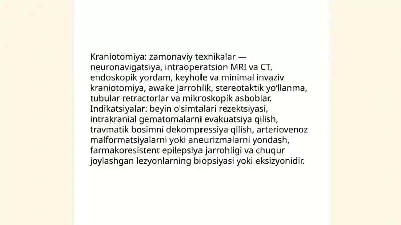 Neyroxururgiyalarda qoʻlga kiritilgan yutuqlar 4