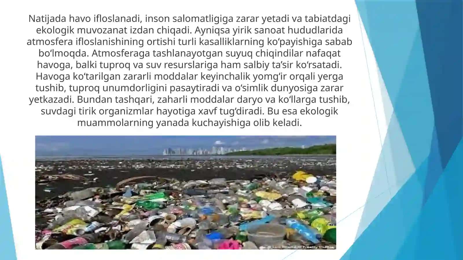 Atmosferaga tashlanayotgan suyuq chiqindi turlari. 4