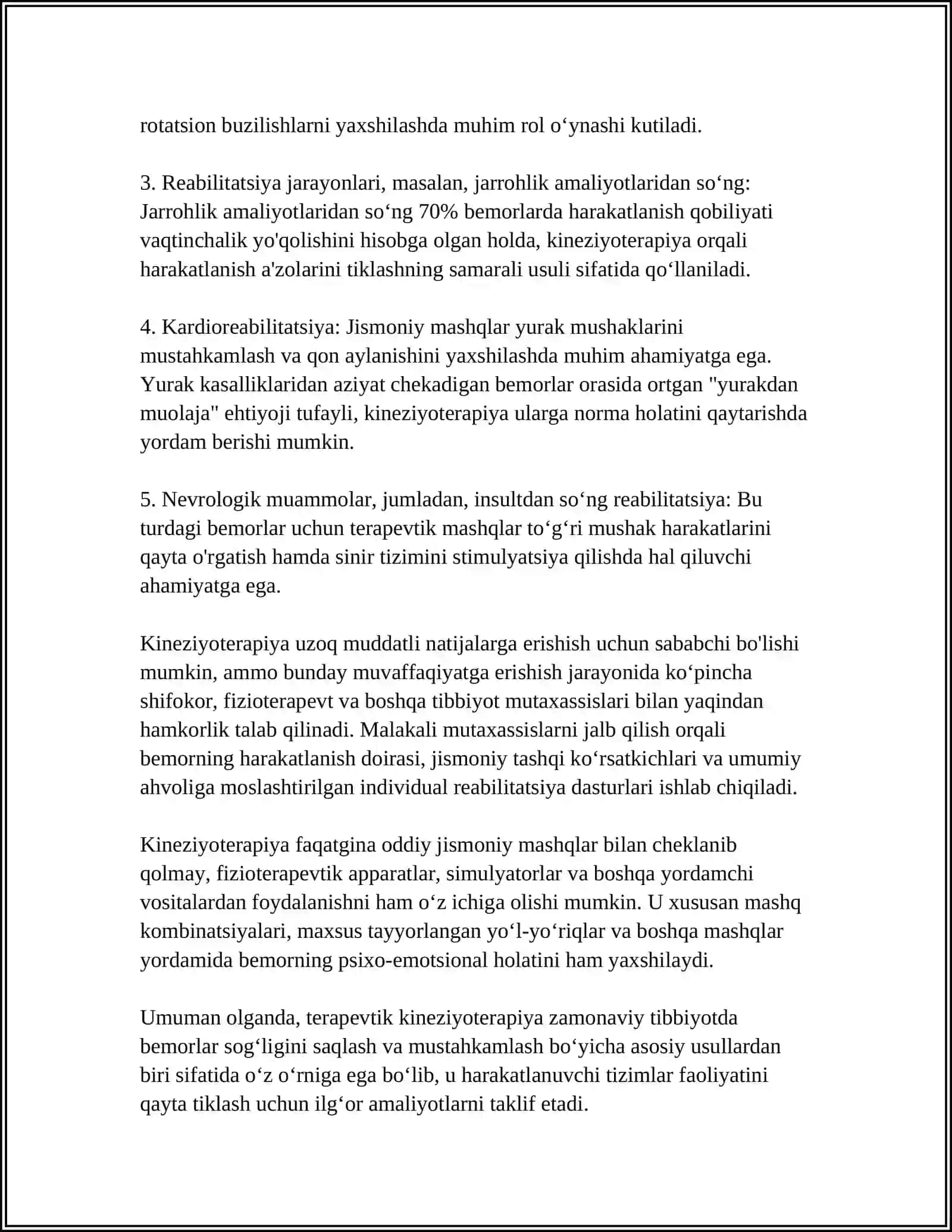 TERI KINESTETIK TIZIMNING SEZGIR VA GNOSTIK BUZILISHLARI 4