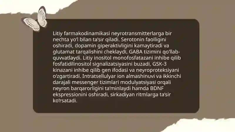 Farmakalogiya fanidan litiy tuzlari sedativ vositalar 4