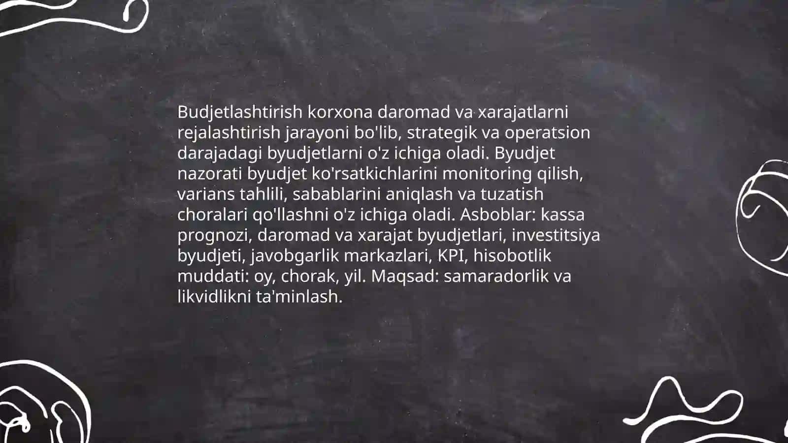 Korxona daromadlari va xarajatlarini boshqarish tizimi 4