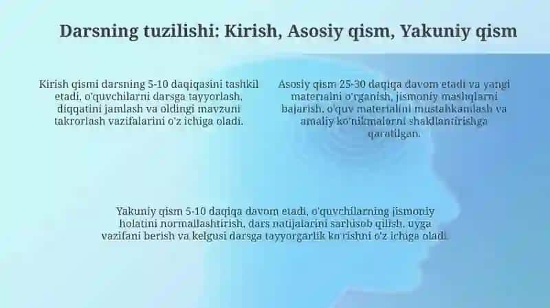 Jismoniy tarbiya darsi mashg'ulotlarining asosiy shakli 4