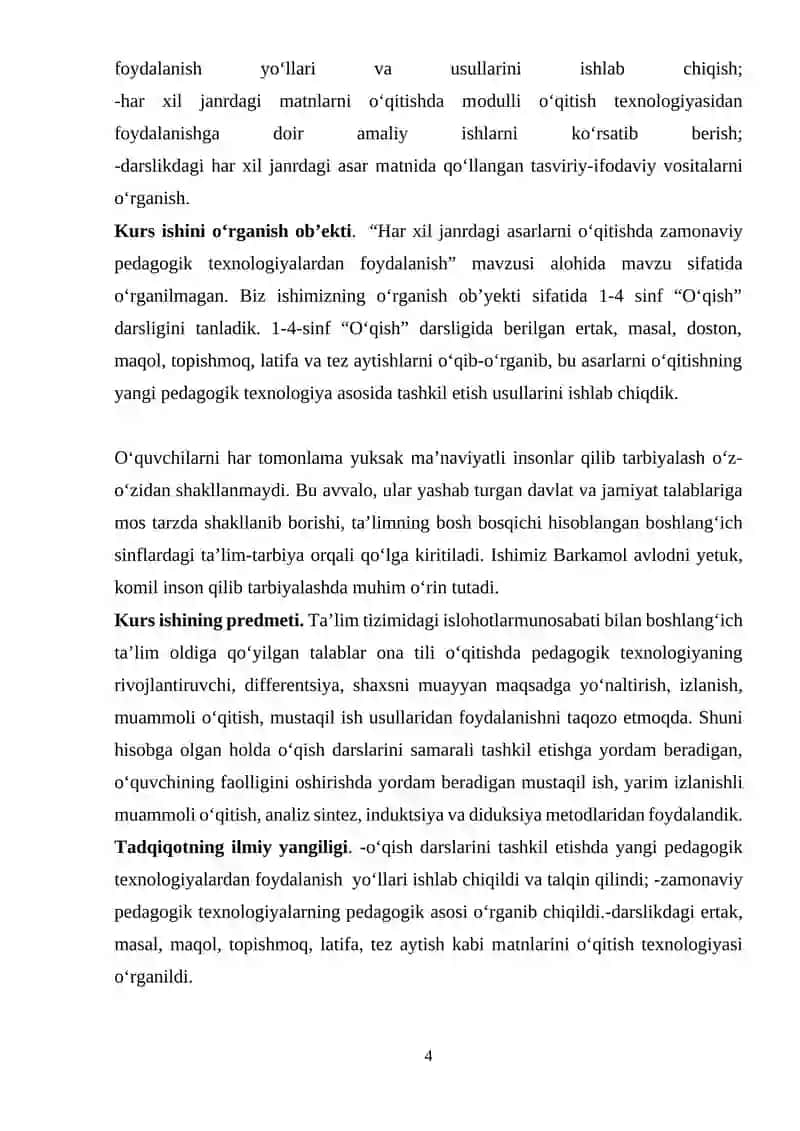 Tа’lim sоhаsidа fаоliyat оlib bоrаyotgаn tаdqiqоtchi оlimlаrimiz zаmоnаviy pеdаgоgik tехnоlоgiyalаrni tаdbiq etish bоrаsidа bir qаtоr ijоbiy ishlаrni аmаlgа оshirаyotgаni hеch kimgа sir emаs 4