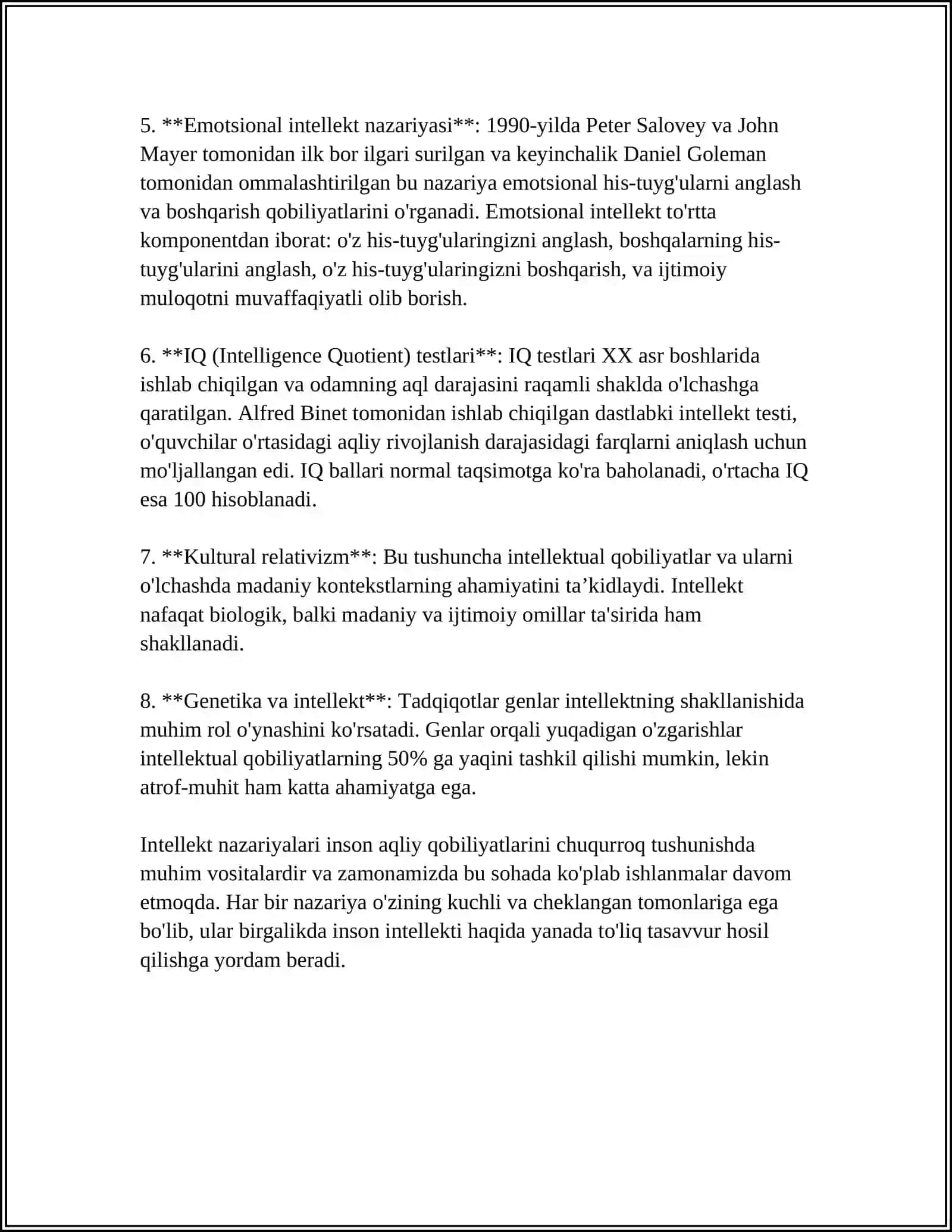 INTELLEKT VA KREATIVLIK NAZARIYALARI 4