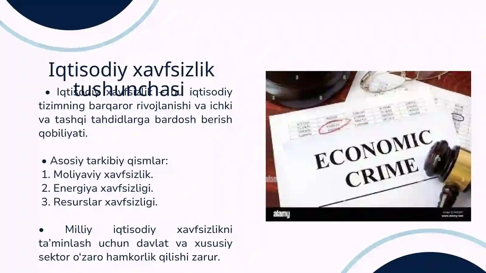 “IQTISODIY XAVFSIZLIKNI TA'MINLASHDA DAVLATNING ASOSIY VAZIFALARI” 4