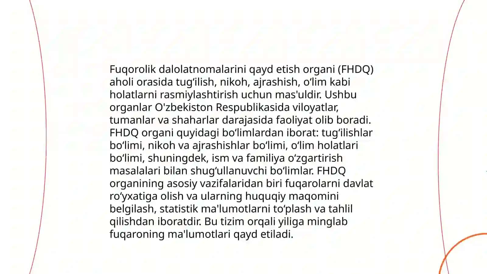 Fuqorolik dalolatnomalarini qayd etish organing tashkil etishi va uning ishlash tizimi 4