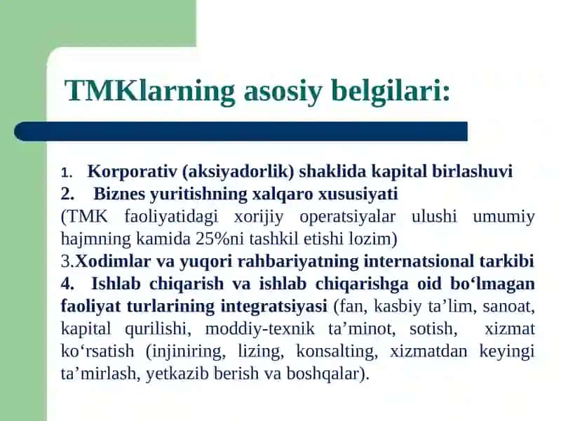 Transmilliy korporatsiyalar strategiyalari 4