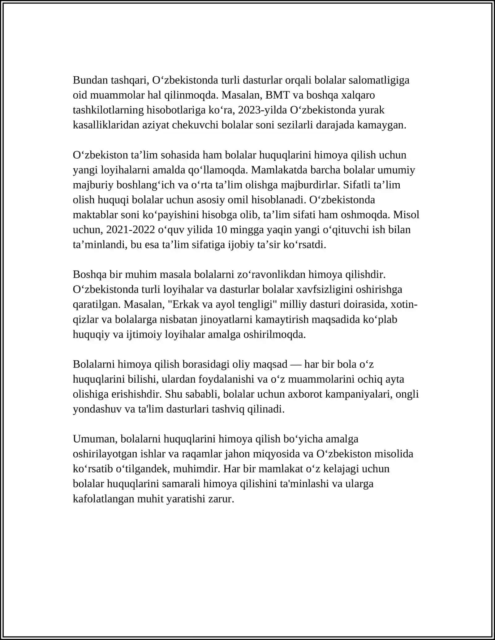 BOLALAR BAXTLI KELAJAGIMIZ 4