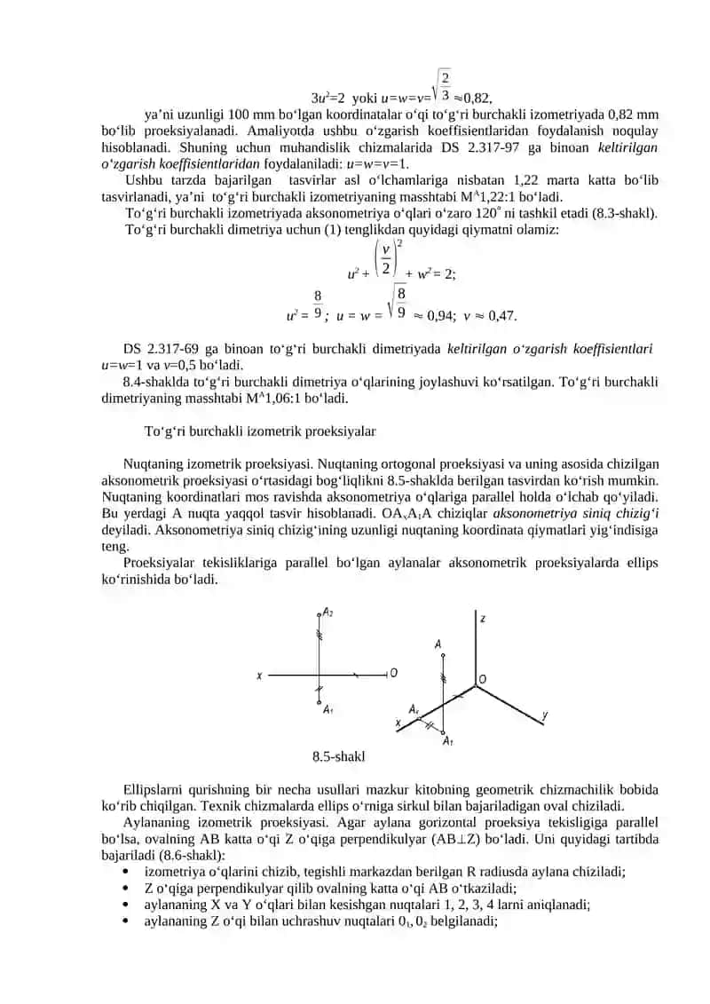 Aksonometrik proektsiyalar va ular turlari 4