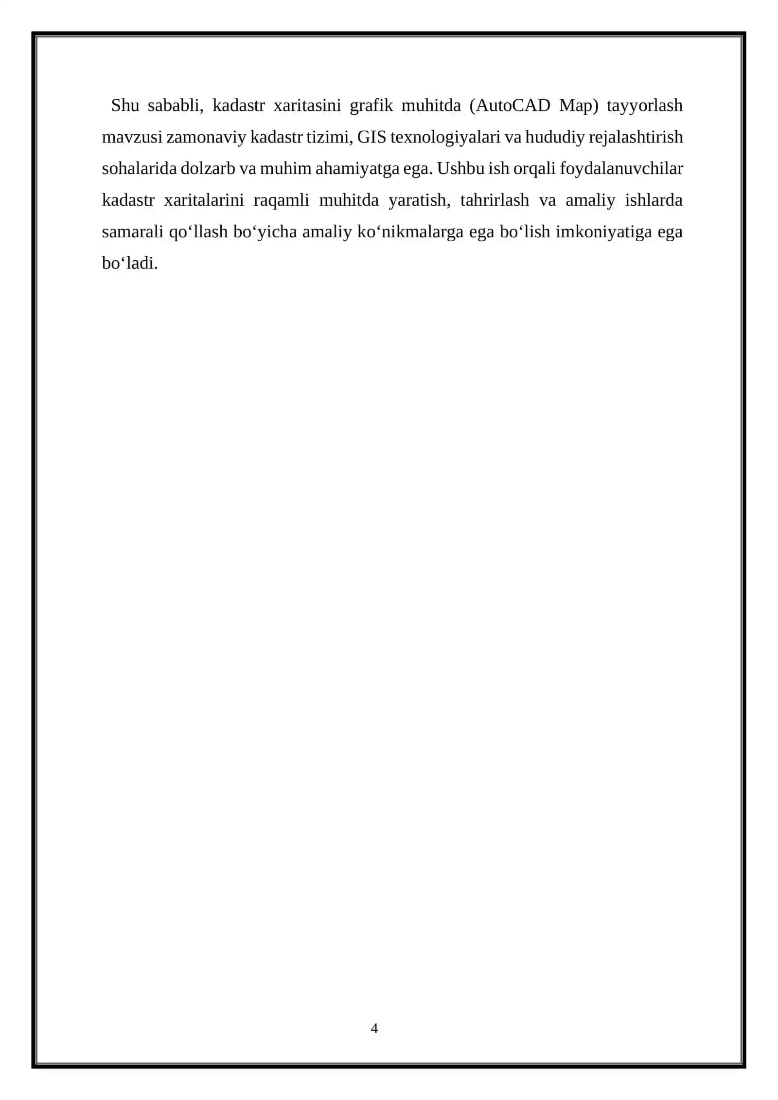 Kadastr xaritasini grafik muhitda (AutoCAD Map) tayyorlash 4