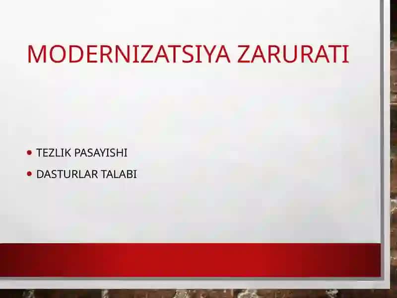 Modernizatsiya qilish 4