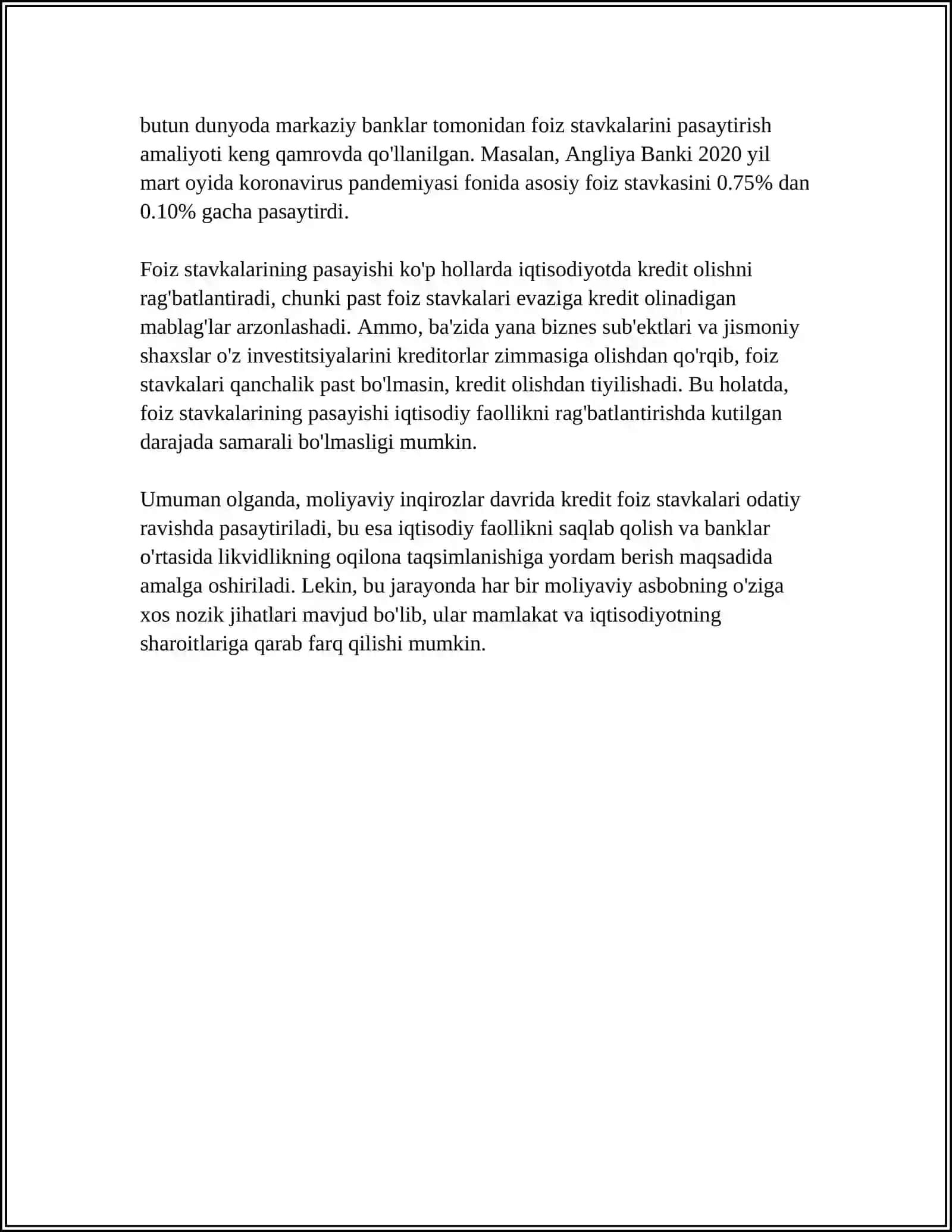 Moliyaviy inqirozlarning kredit munosabatlariga tasiri 4