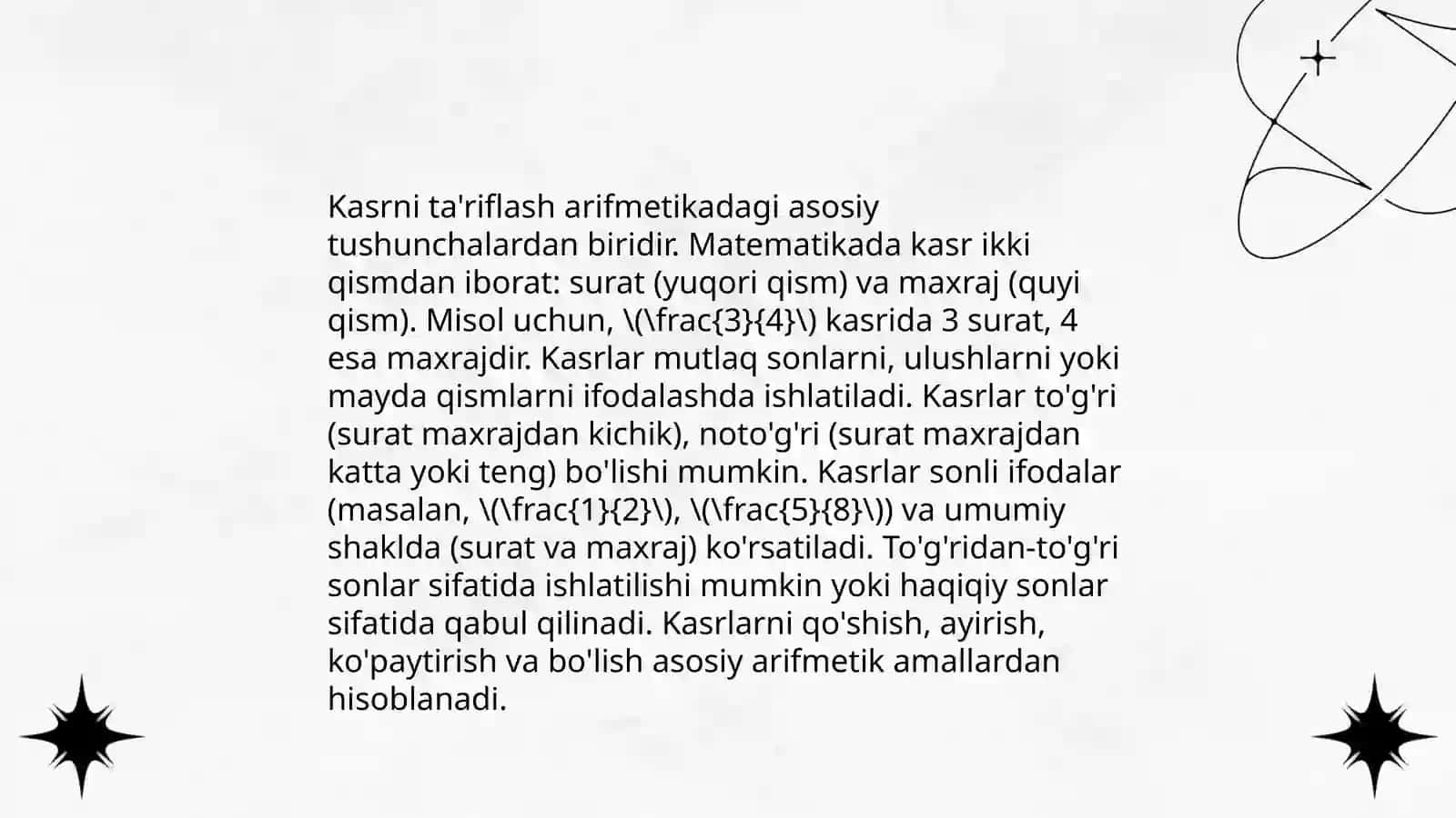 Kasr tushunchasi bilan tanishtirish metodikasi 4