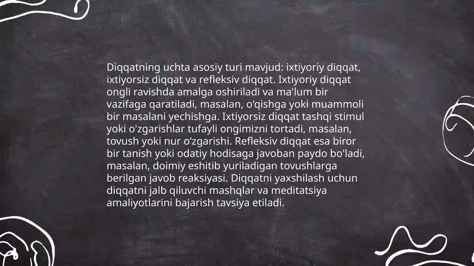 Diqqat turlari va uning xususiyatlari 4