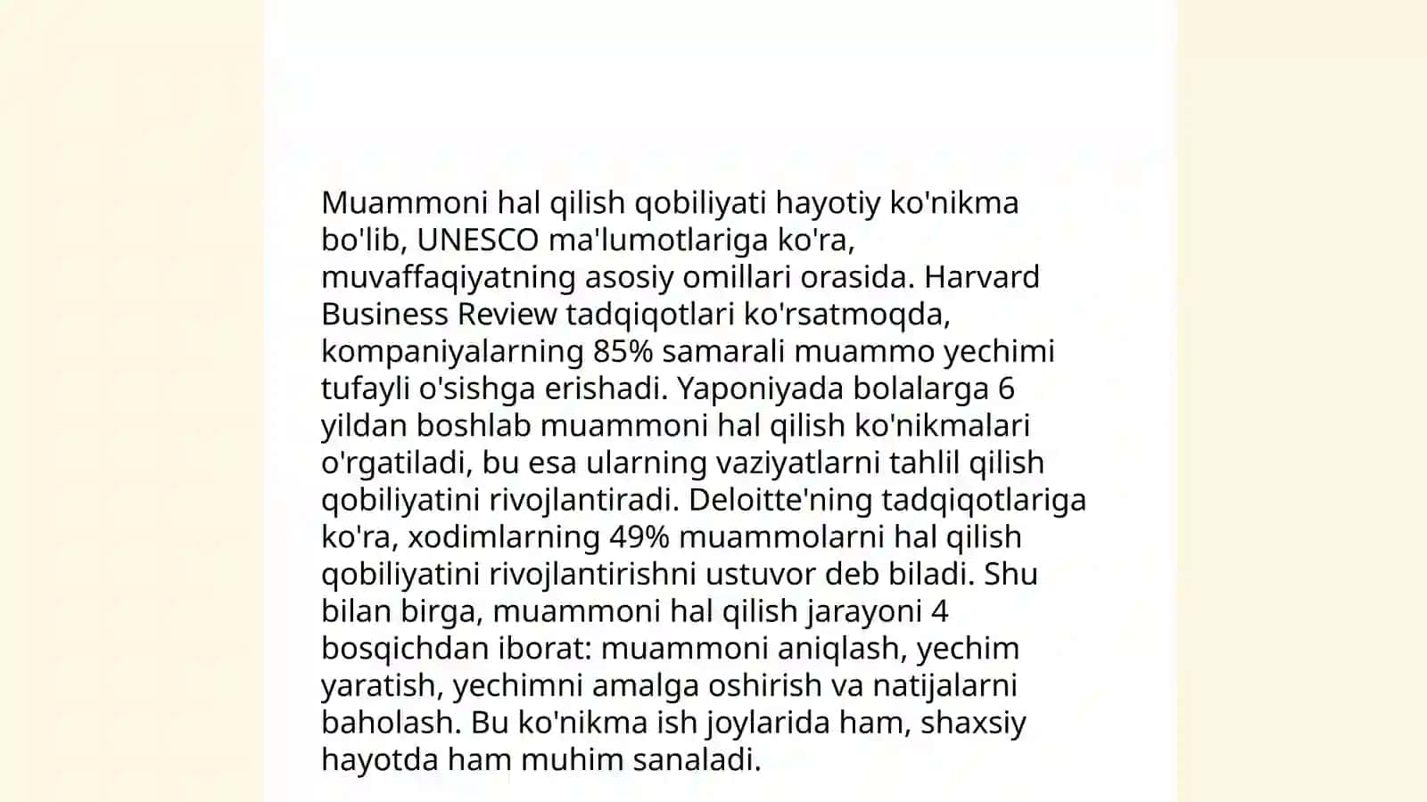 TIMSS xalqaro baholash dasturida matematik mulohaza yuritish va muammoni hal qilish (modellashtirish) orasidagi boğlanish sikli 4