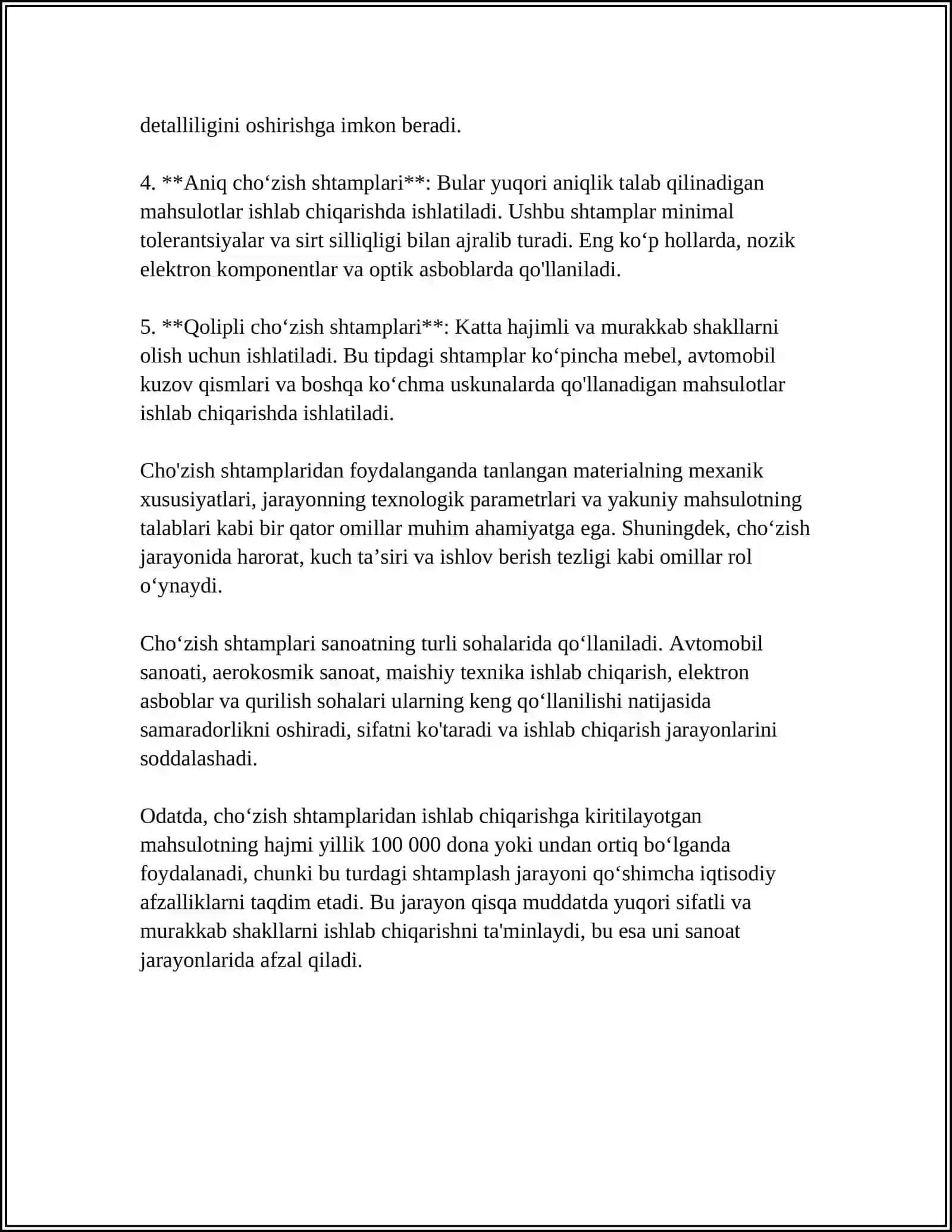 CHO'ZIZH SHTAMPLARINI AMALIY OʻRGANISH 4