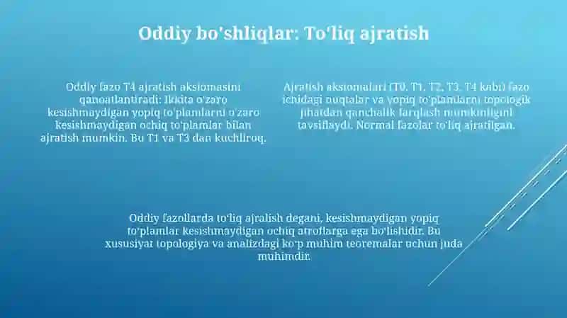 Ajraluvchanlik aksiomalari 4