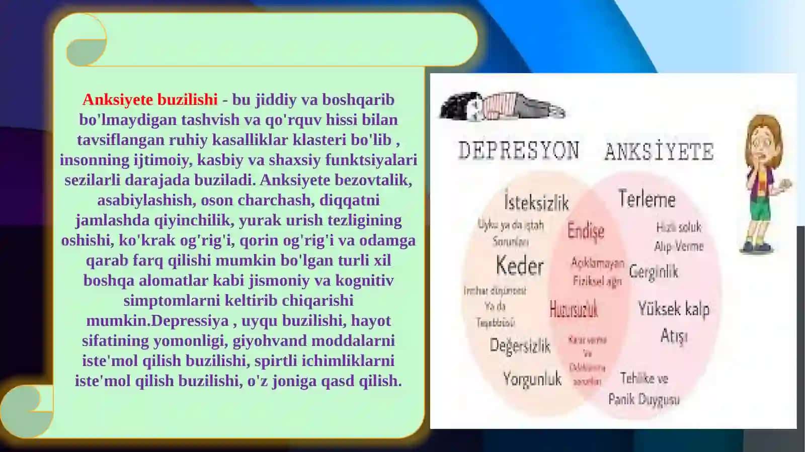 Ruhiysalomatlik muammolarining sabablari: tashvish va kayfiyatning buzilishi 4