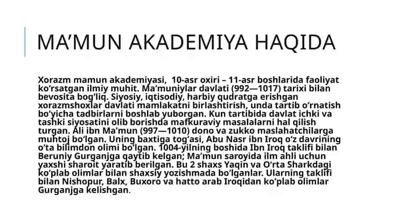 Xorazm Ma’mun akademiyasi 1000 yilligi 4