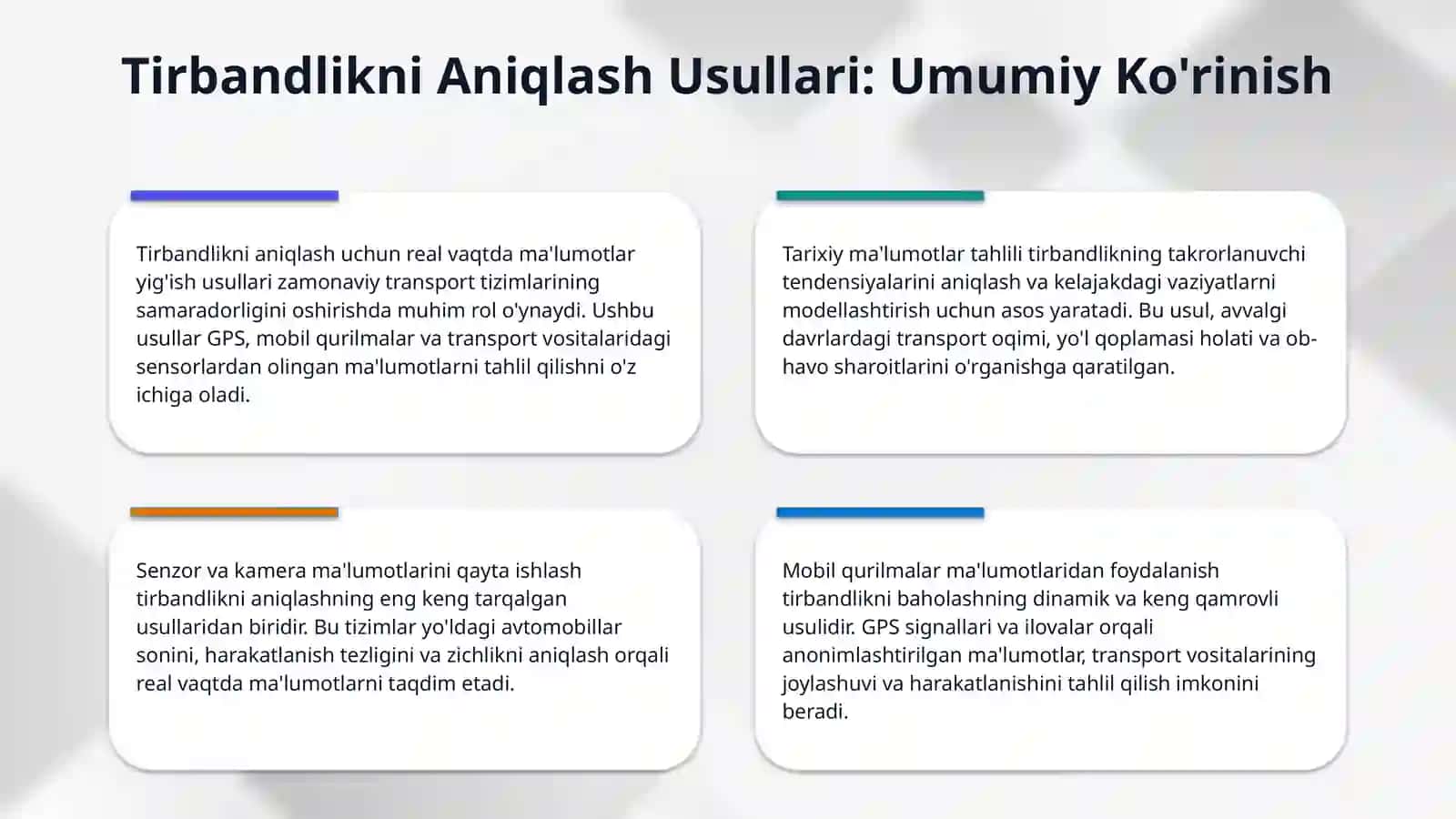 Tirbandliklarni aniqlash va bashorat qilish usularini tahlil qilish 4