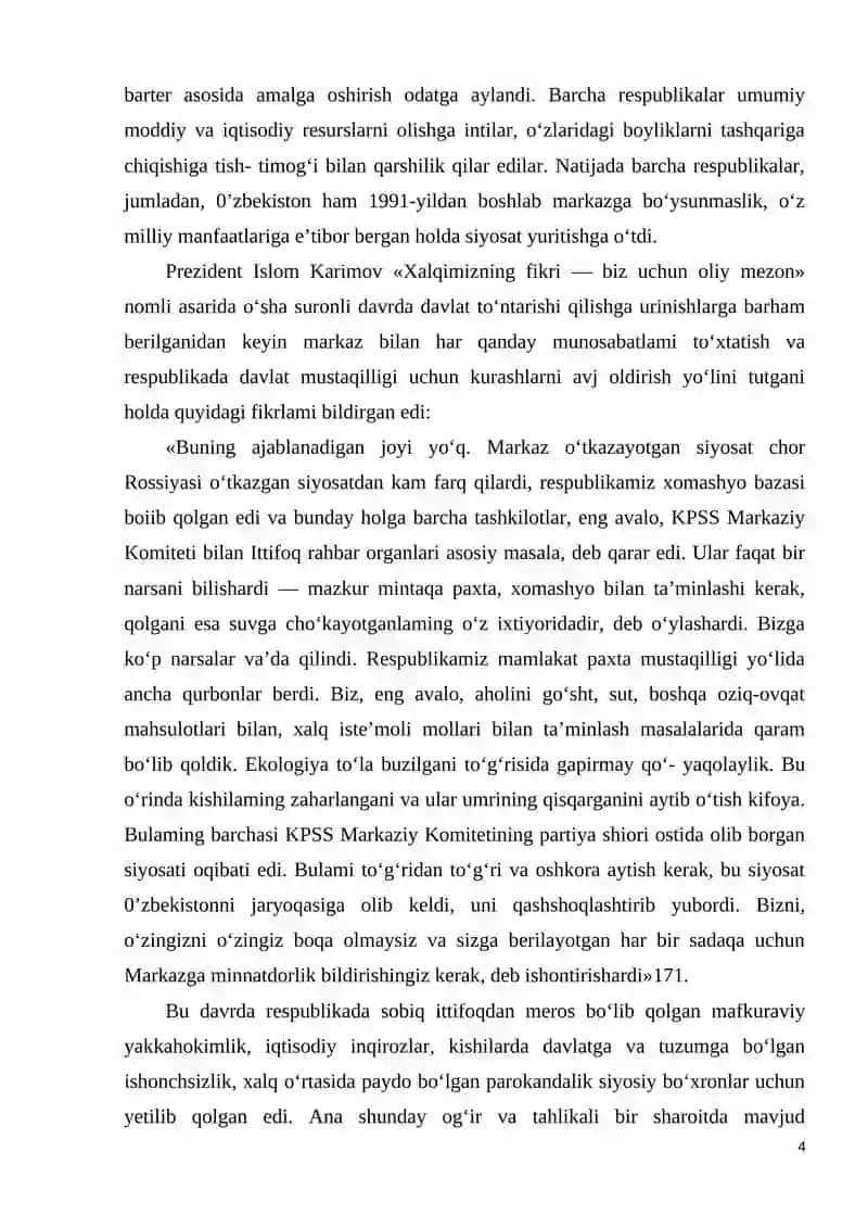 O’zbekiston mustaqilligining dastlabki yillarida iqtisodiy islohotlar strategiyasi (1991-2000 йиллар) 4