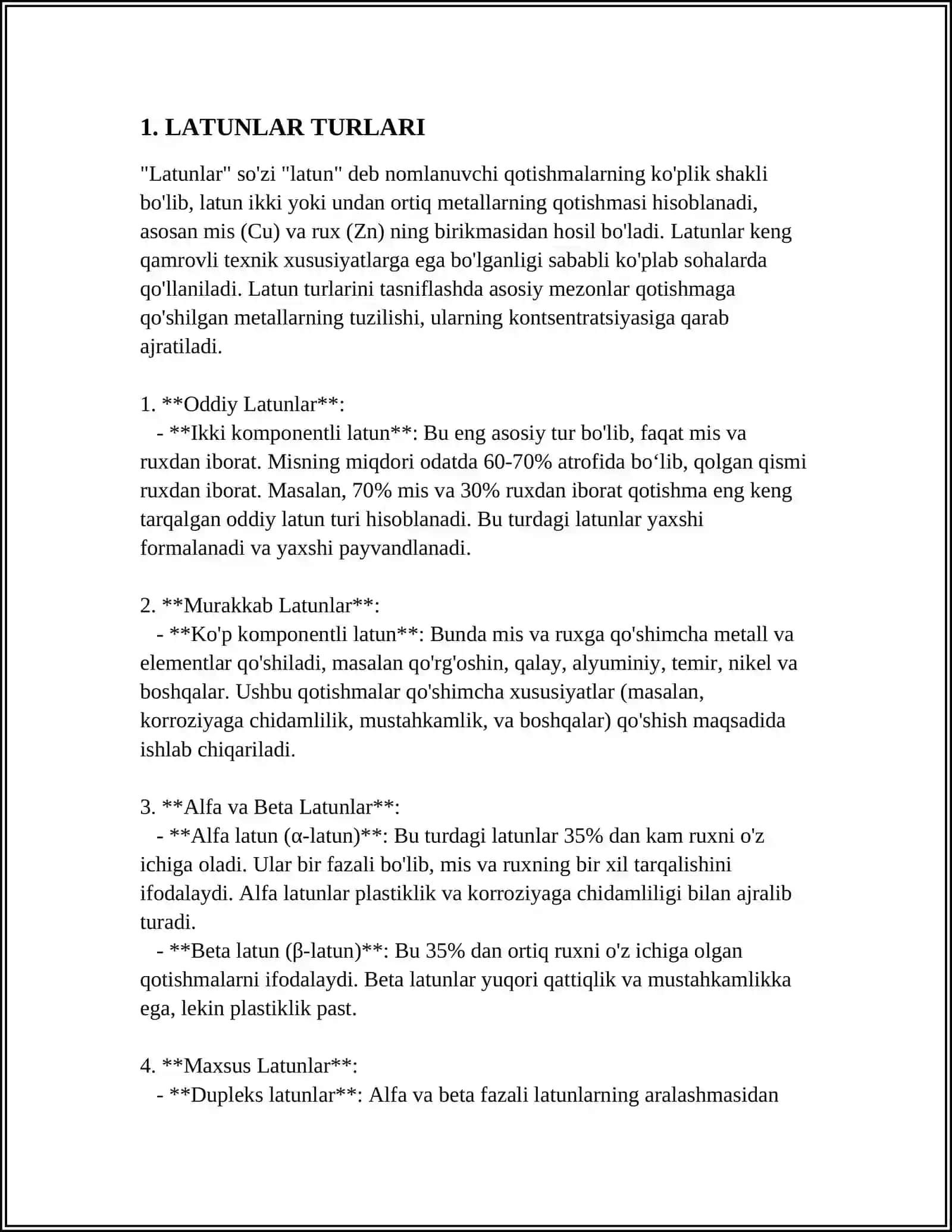 LATUNLAR KLASSIFIKATSIYALANISHI VA MARKALANISHI 4