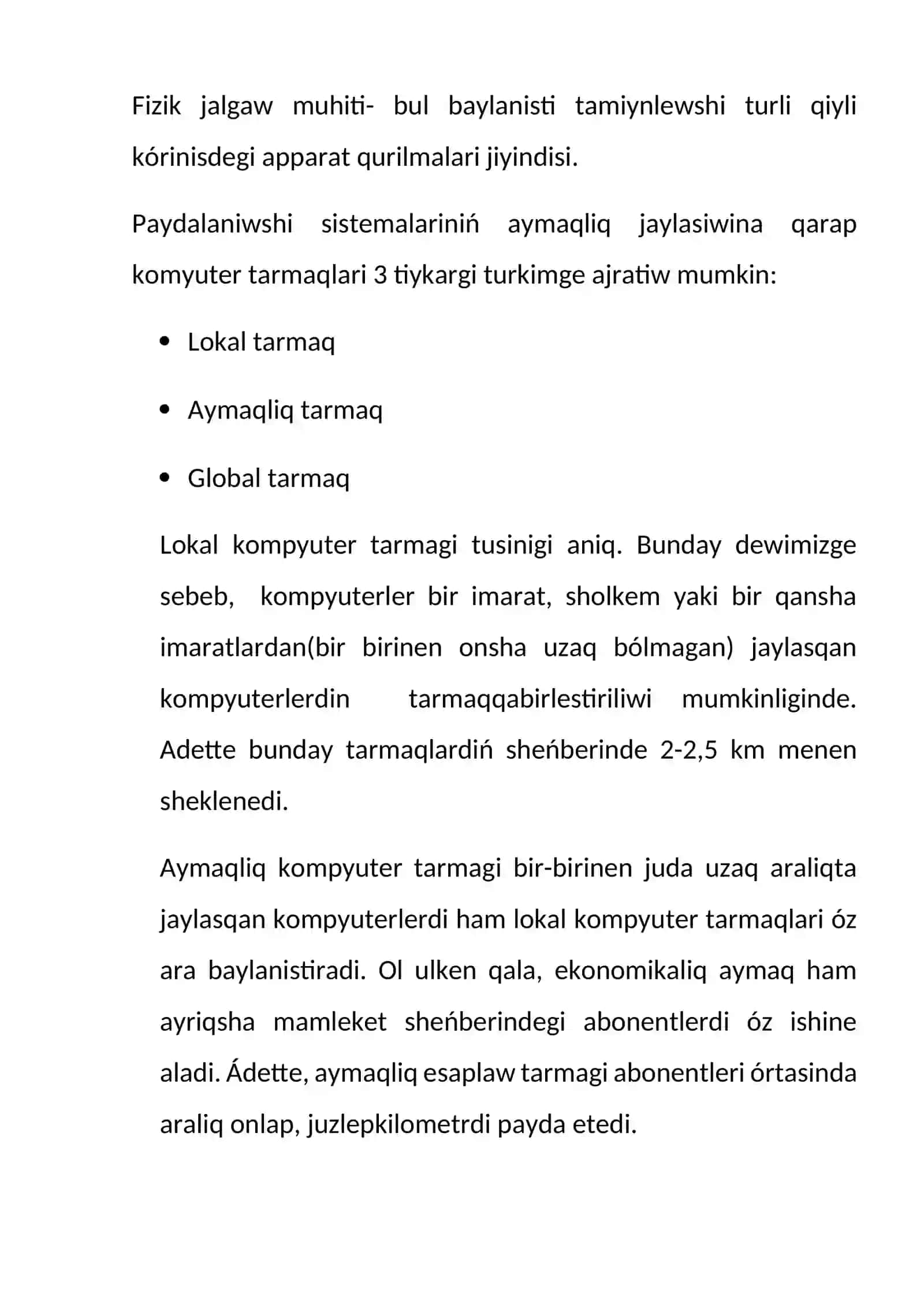 Axbarat texnologiyalari hám processlerin matematik modellestiriw páninen Ózbetinshe jumisi 4