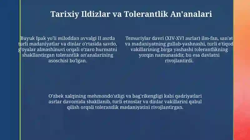 Tolerantlik tushunchasining mazmun mohiyati va mamlakat taraqqiyotidagi ahamiyati 4