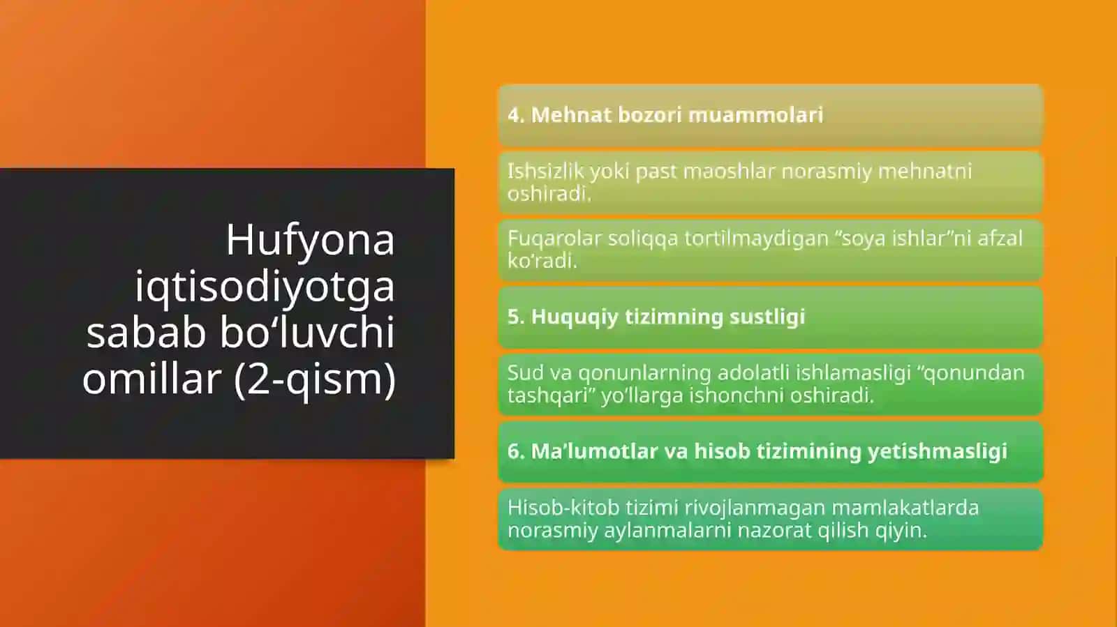 Hufyona iqtisodiyotning kelib chiqish sabablari 4
