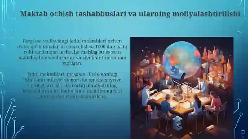 Jadid ma'rifatparvarlarining maktablar va maktab darsliklari yaratilishidagi xizmatlari 4