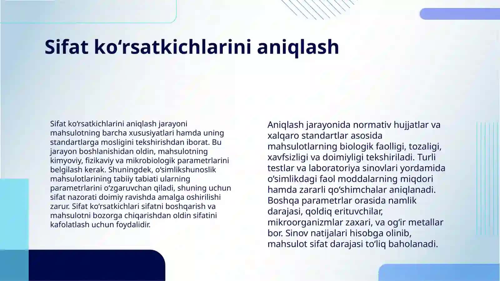 O‘SIMLIKSHUNOSLIK MAHSULOTLARINI STANDARTLASHTIRISH 4
