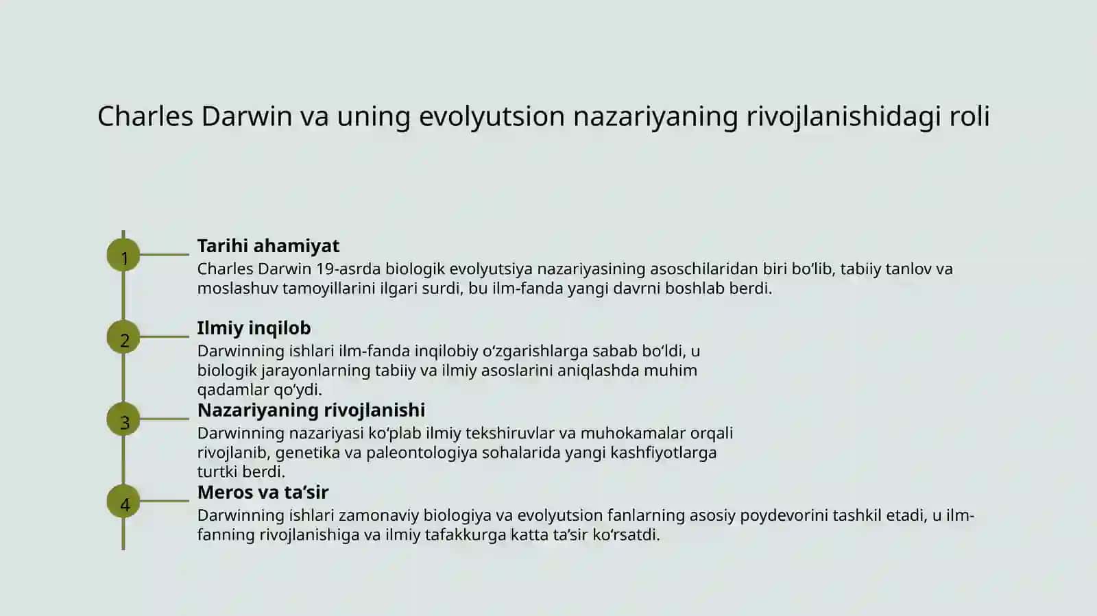 Evolyutsion ta'limot taraqqiyoti bosqichlari 4