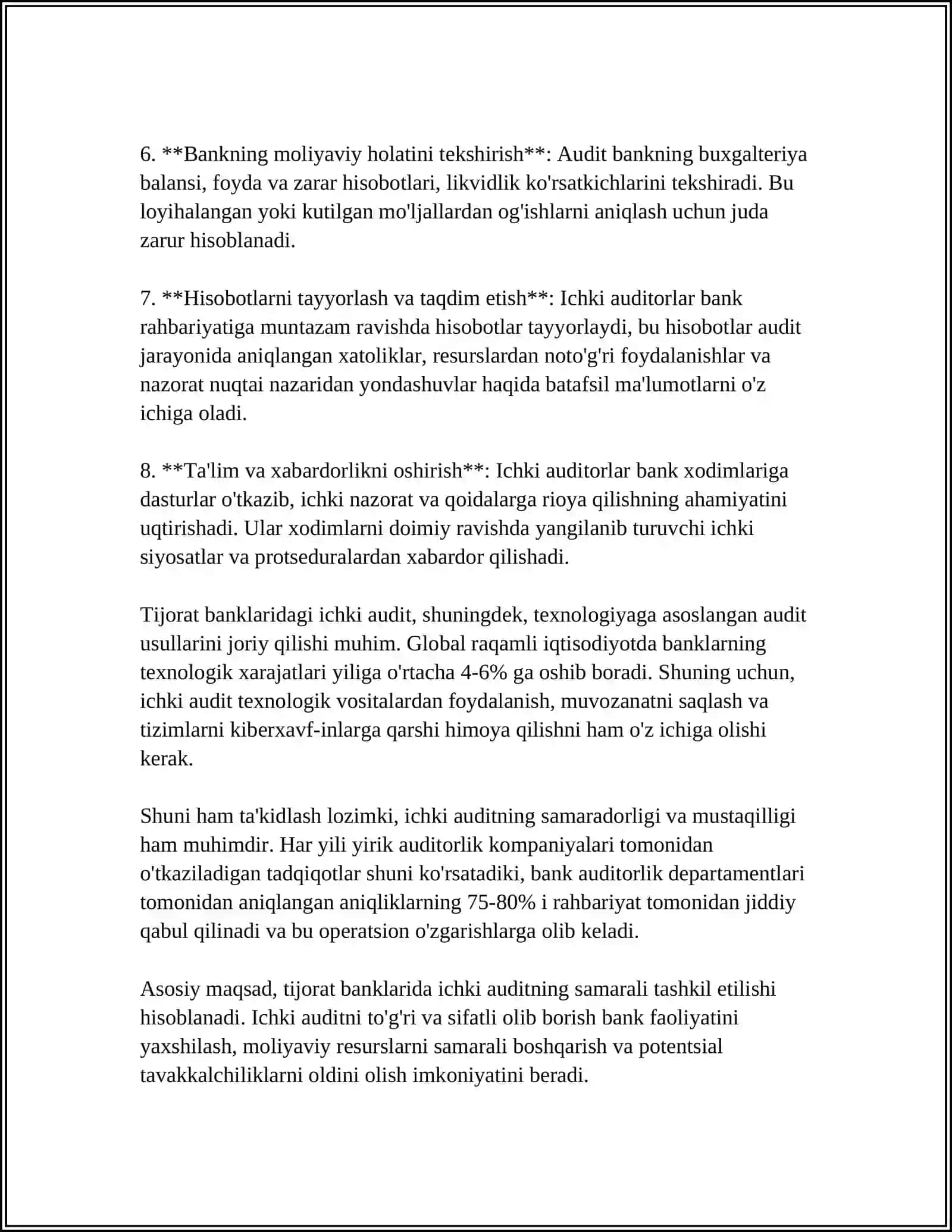 TIJORAT BANKLARIDA ICHKI VA TASHQI AUDITIDA AUDITORLIK DALILLARINING TURLARI 4