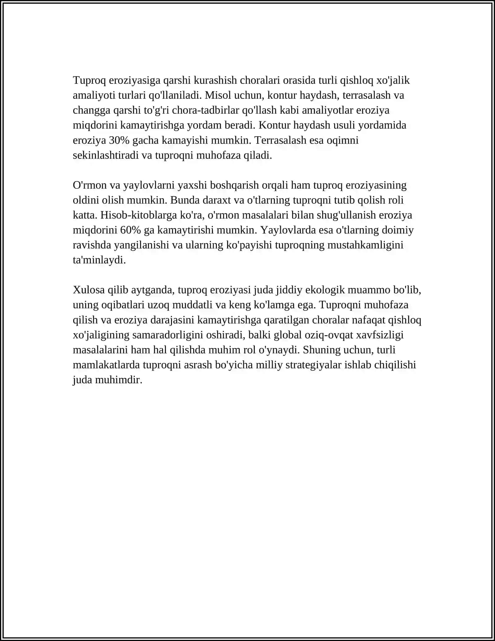 MUSTAQIL ISH Mavzu: TUPROQLAR MUHOFAZASI 4
