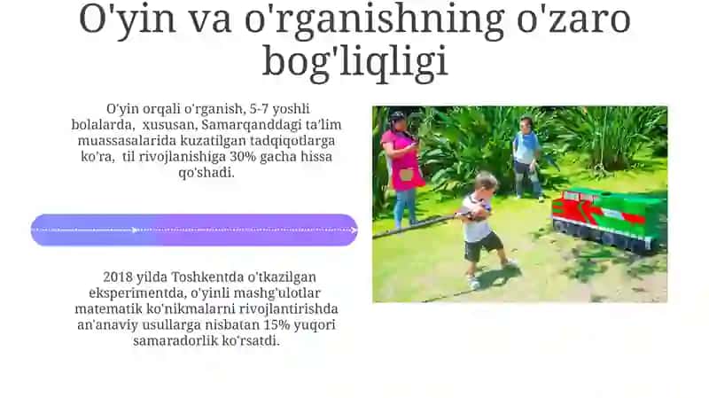 O'yin faoliyatini o'quv faoliyatiga almashish 4