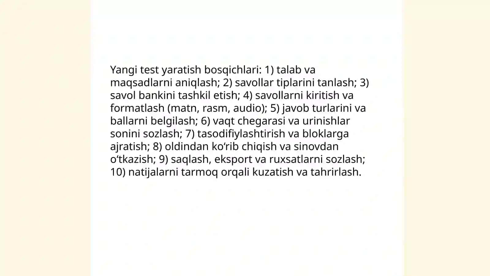 Mytest dasturi yordamida test yaratish va uni sozlash 4