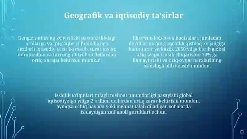 Iqlim õzgarishi "Kimga qimmatga tushyapti" 4