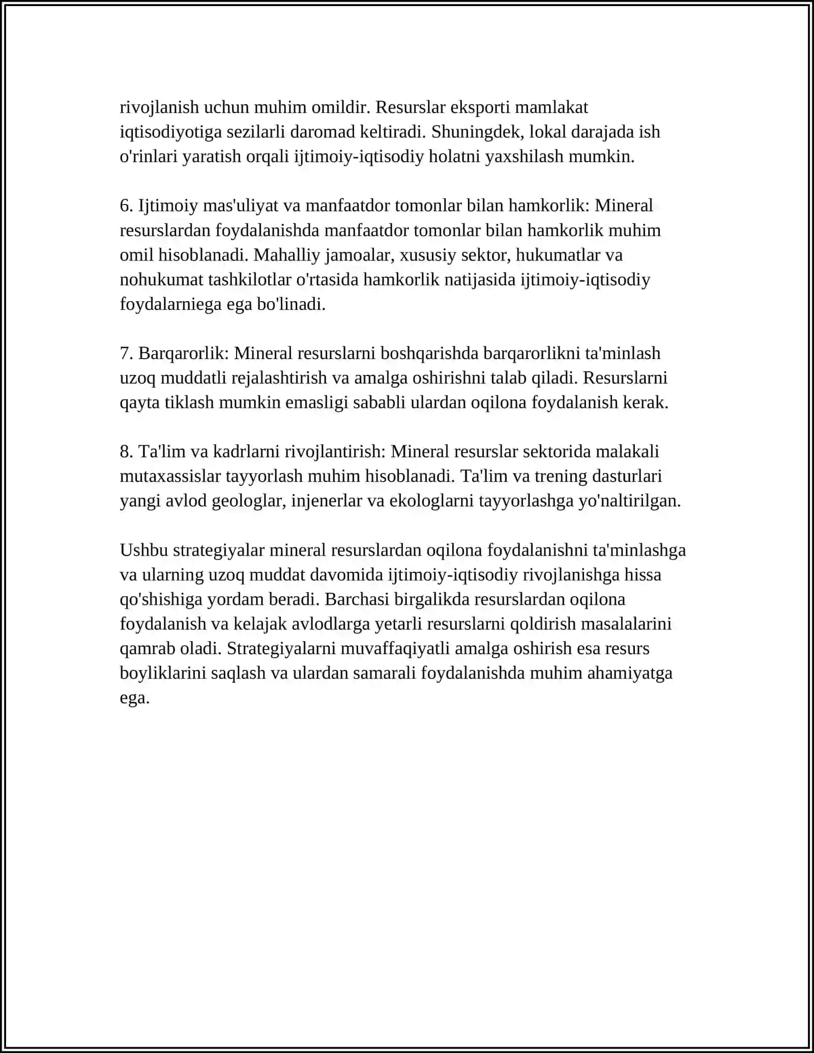 MINERAL RESURSLARNI OPTIMALLASHTIRISH VA ULARDAN FOYDALANISH 4