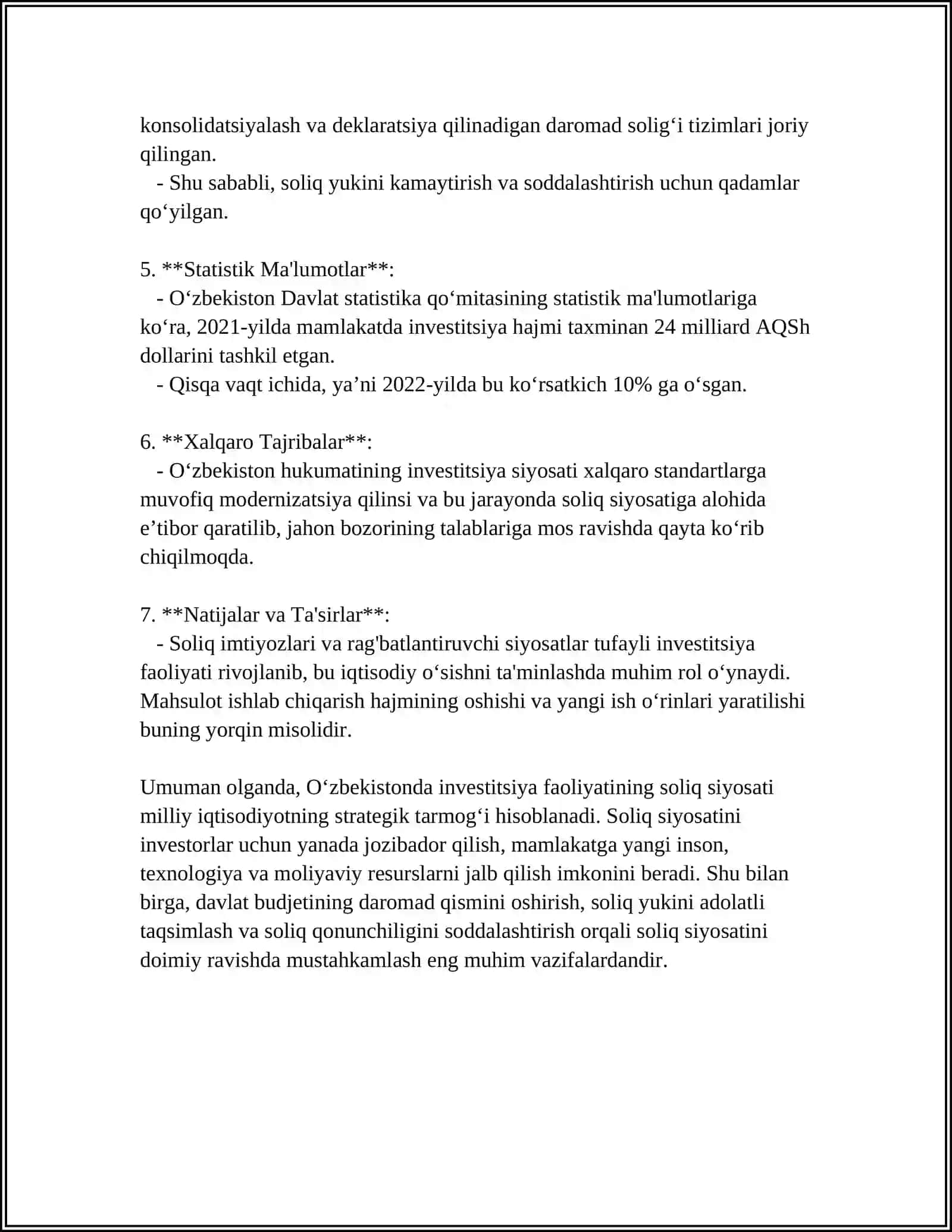 CHET EL INVESTITSIYALARI HARAKATINI SOLIQ MEXANIZMI ORQALI TARTIBGA SOLISH MASALALARI 4
