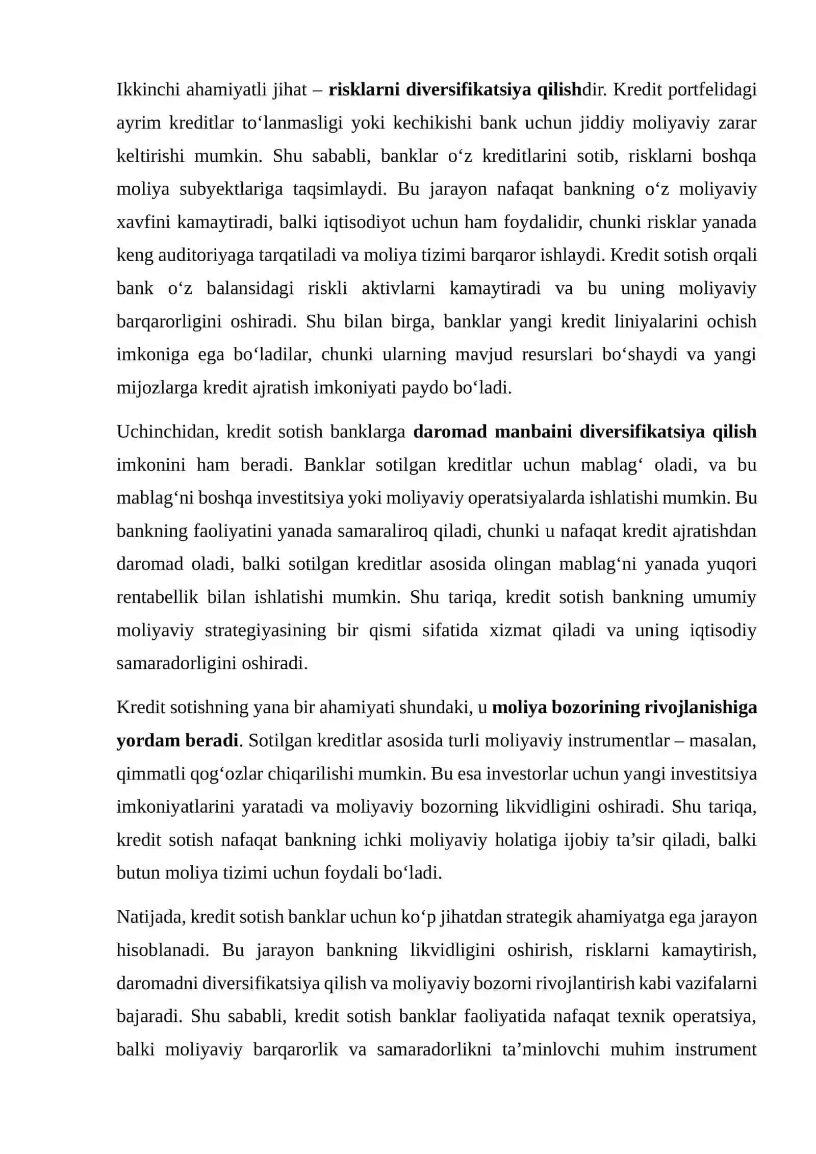 KREDIT SOTISH VA SEKYURITIZATSIYA JARAYONI 4