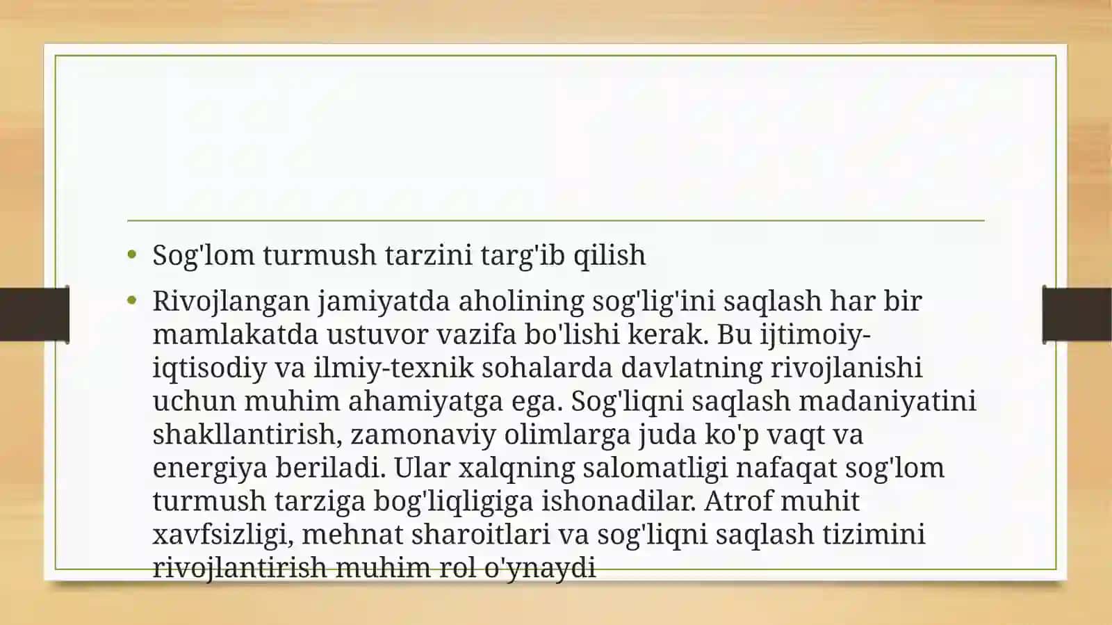 Sog'lom turmush tarzi shakillantirish muammolari 4