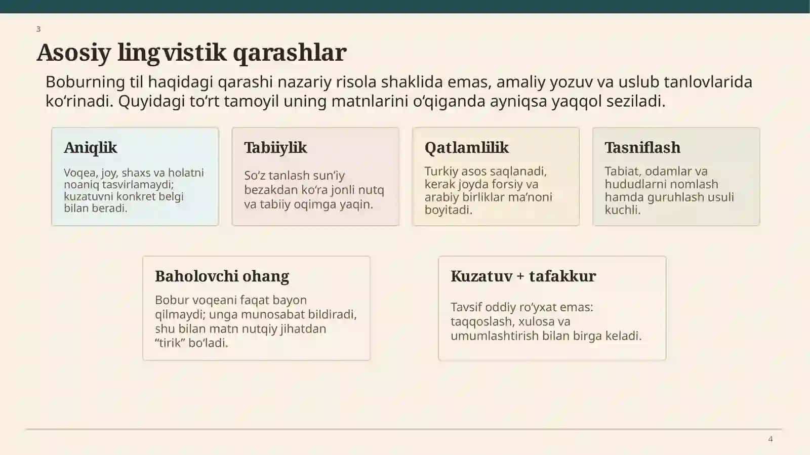 Boburning lingvistik qarashlari 4