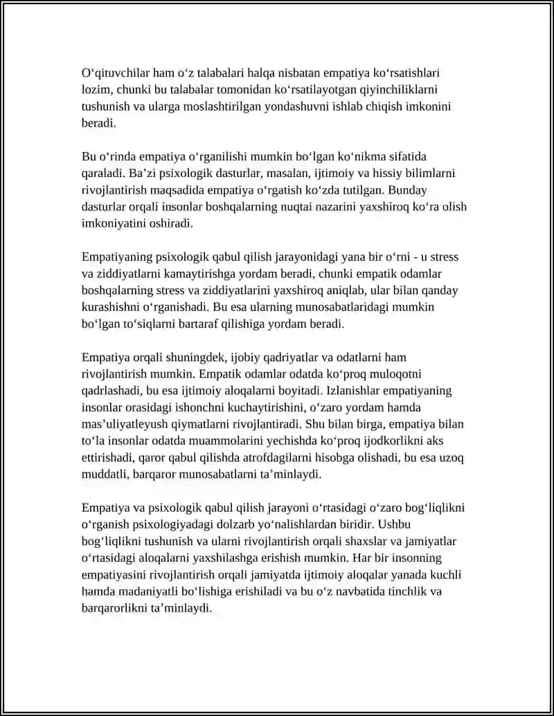 Empatiya va psixologik qabul qilish jarayoni 4