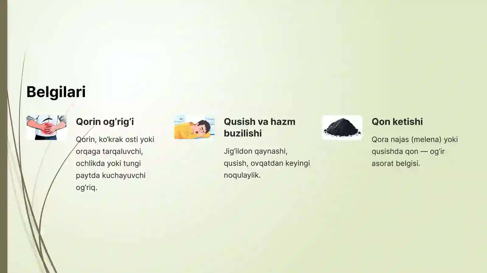Oshqozon va o'n ikki barmoqli ichak yara kasalligi: Asoratlar va Diagnostika 4