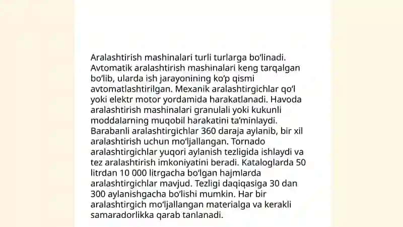 Oziq-ovqat sanoati texnologik mashinalarining umumiy tasnifi 4