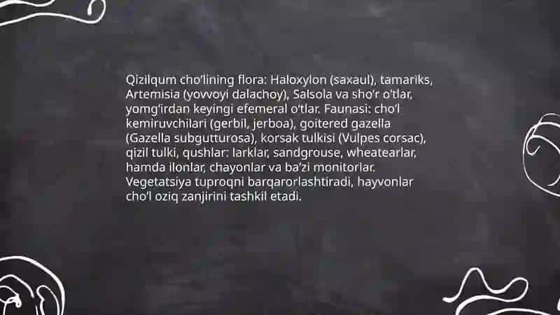 Oʻzbekiston tabiat zonalari flora va faunasi 4