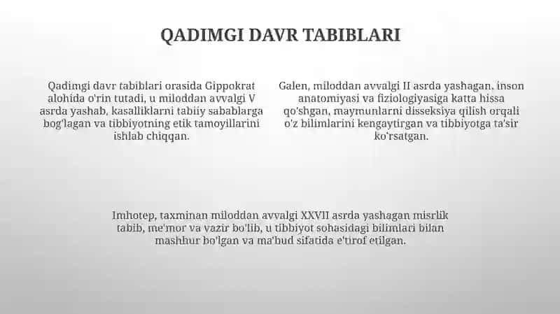 Tibbiyot rivojiga xissa qo'shgan olimlar 4