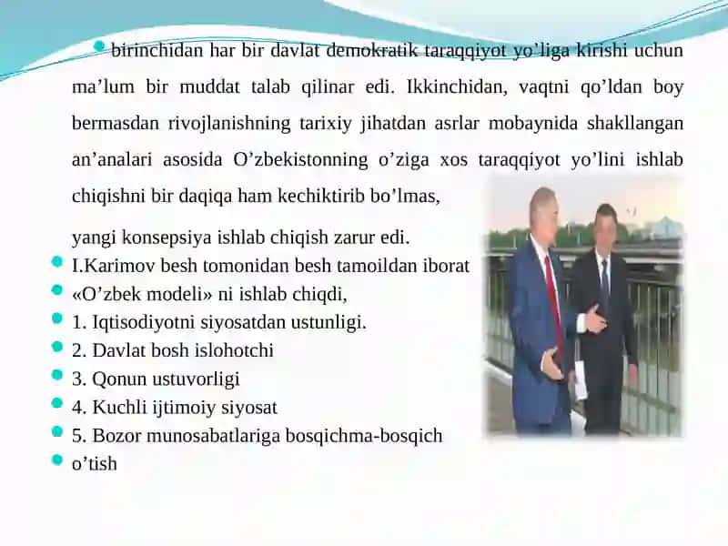 O’zbekiston RESPUBLIKASI OLIY VAO’RTA MAXSUS TA’LIM VAZIRLIGINAMANGAN MUHANDISLIK-QURILISH INSTITUTI«IJTIMOIYFANLAR»KAFEDRASIO’ZBEKISTONNING ENG YANGITARIXI 4