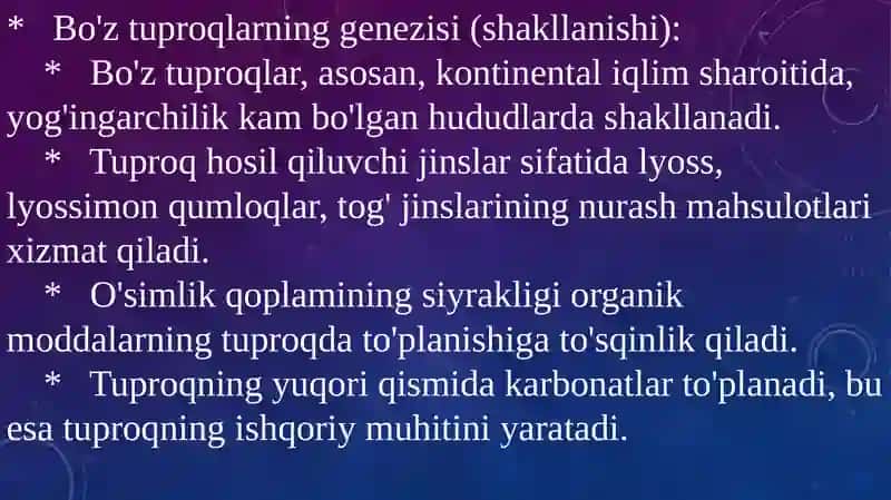Bo'z Tuproqlar 4