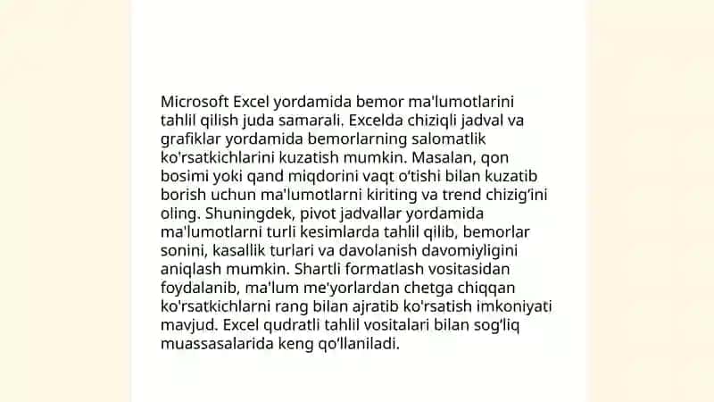 Tibbiyotda kasbiy faoliyatni tashkil etishda Microsoft Office dasturlar paketidan foydalanish 4